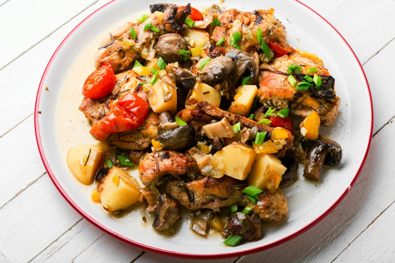 Blanc de Poulet Façon Forestière avec pommes de terre au cookeo