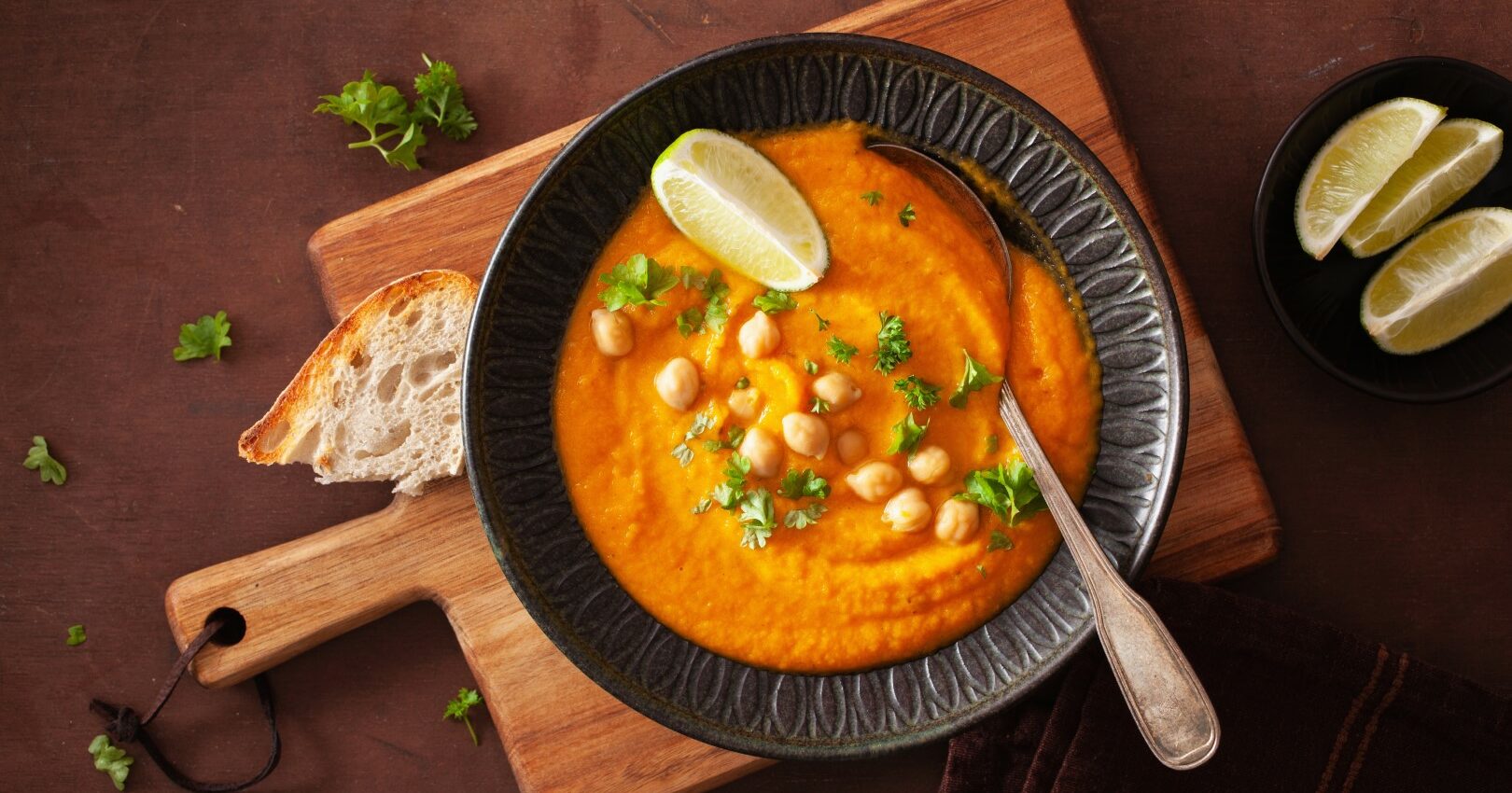 Velouté de Carottes et Pois Chiches au Garam Masala