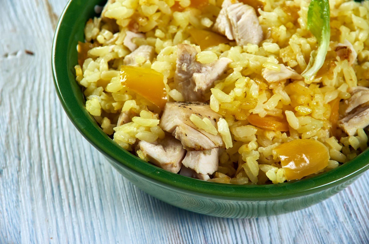 Poulet au Curcuma et Trio de Poivrons avec Riz Parfumé au Cookeo