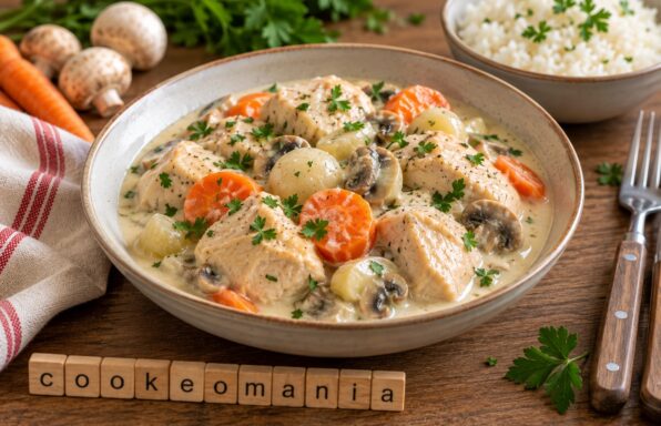 Blanquette de poulet aux carottes et champignons