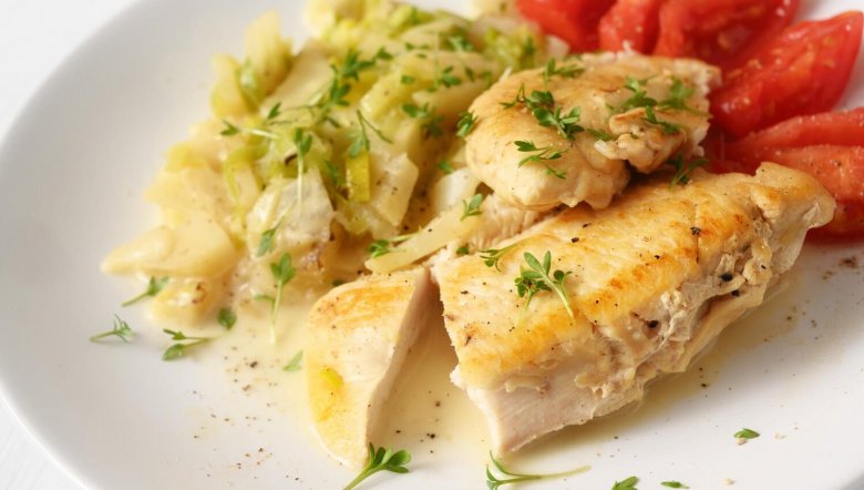 Filets de Poulet à la Crème de Poireaux