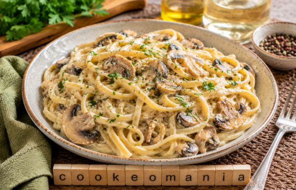 Linguines Crémeuses aux Champignons au Vin Blanc