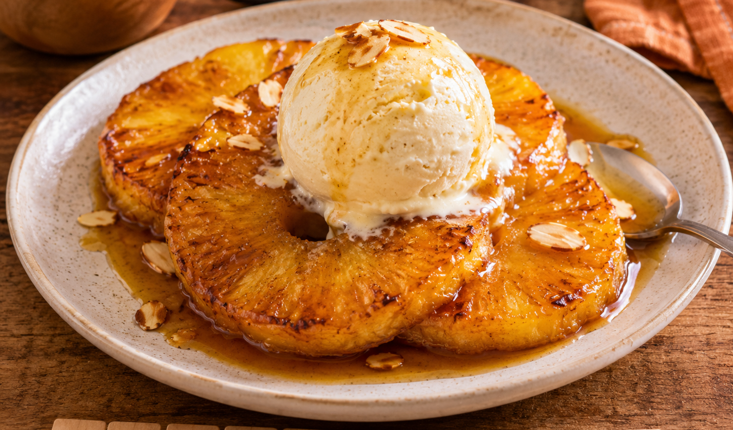 Ananas rôti à l’Extra Crisp, le dessert soleil qui sent la vanille et le miel