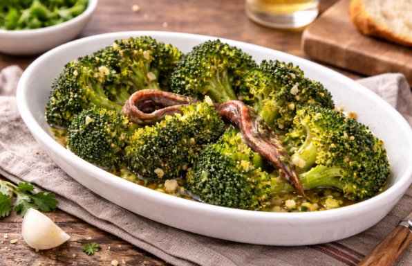 Brocoli fondant aux anchois et beurre d’ail au Cookeo