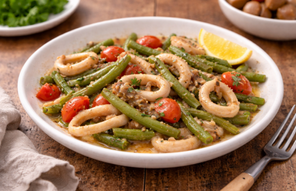 Calamars aux haricots verts façon Cookeo