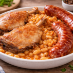 Cassoulet express au confit de canard et saucisses fumées au cookéo
