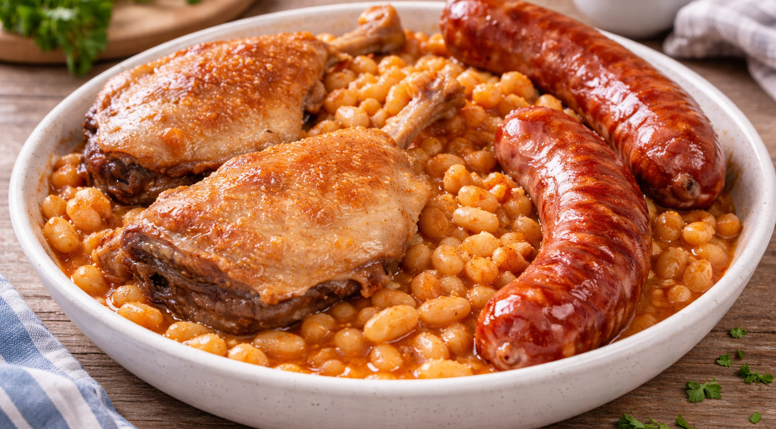 Cassoulet express au Cookeo au confit de canard et saucisses fumées