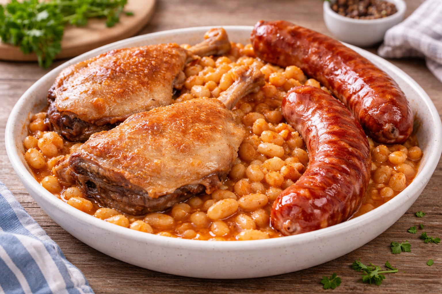 Cassoulet express au Cookeo au confit de canard et saucisses fumées