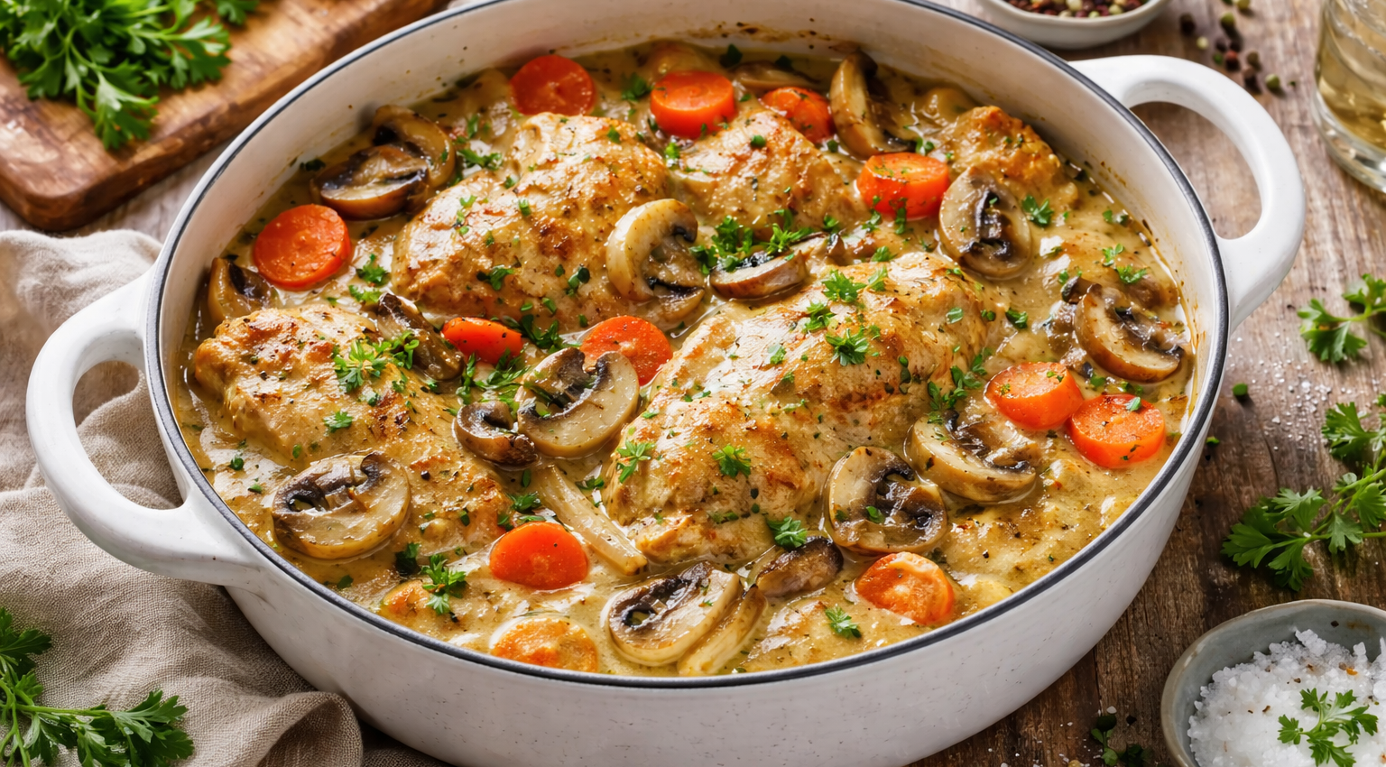 Poulet crémeux à l’ancienne