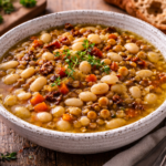 Soupe rustique aux trois légumineuses au multicuiseur Moulinex