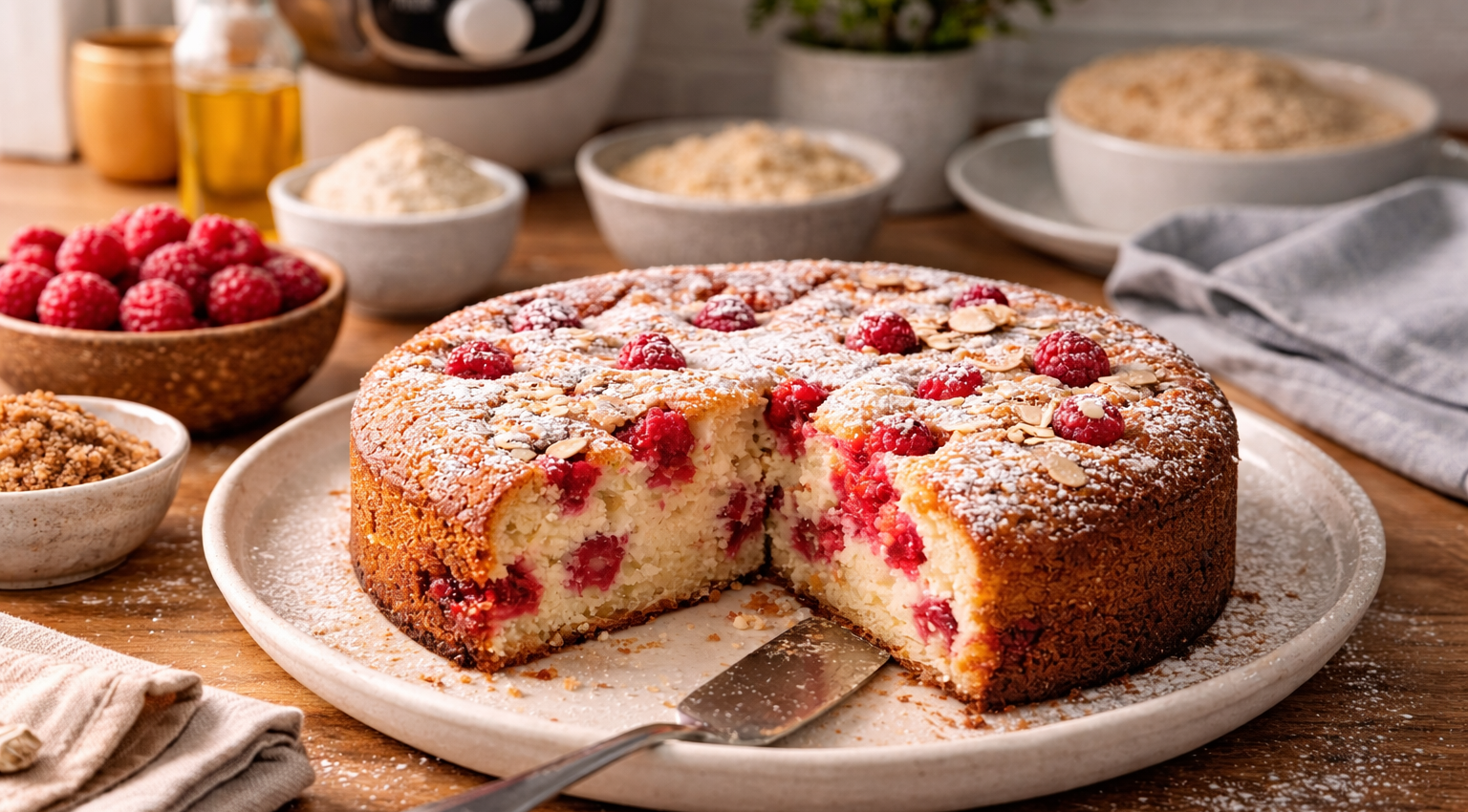 Gâteau au yaourt et aux framboises au Cookeo (Extra Crisp)
