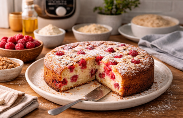 Gâteau au yaourt et aux framboises au Cookeo (Extra Crisp)