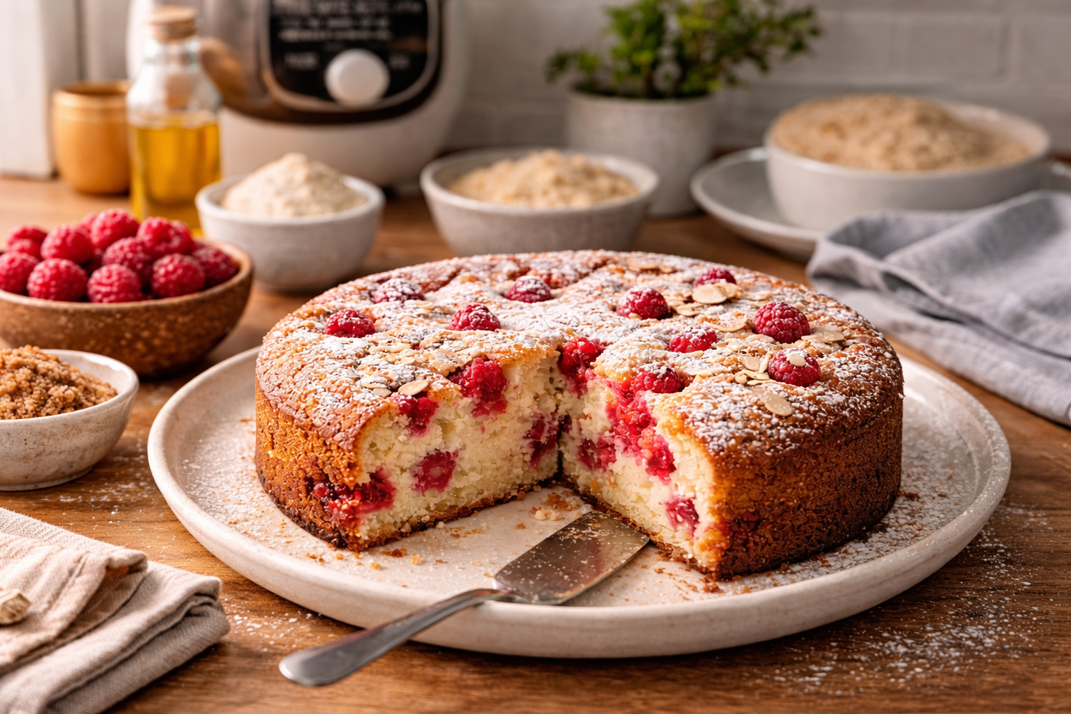 Gâteau au yaourt et aux framboises au Cookeo (Extra Crisp)