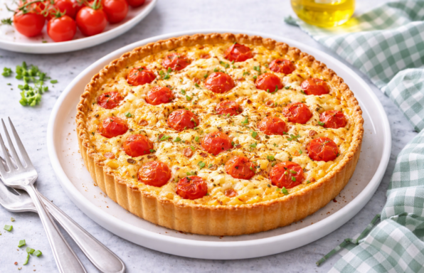 Clafoutis aux tomates cerises et au chèvre au Cookeo (Extra Crisp)
