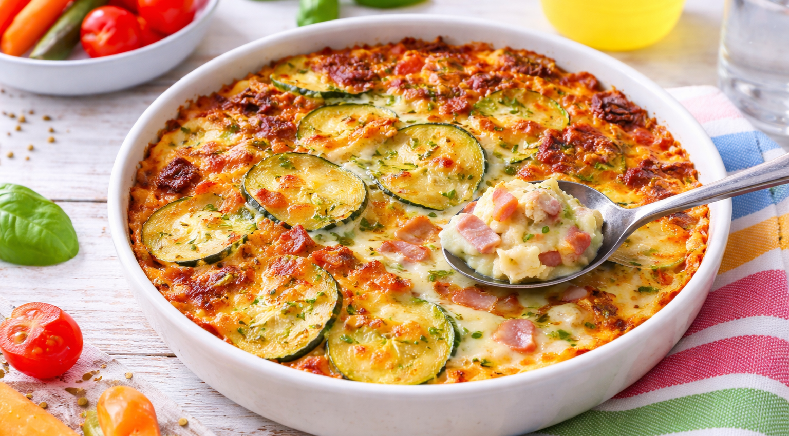 Gratin de courgettes aux lardons au Cookeo (Extra Crisp)