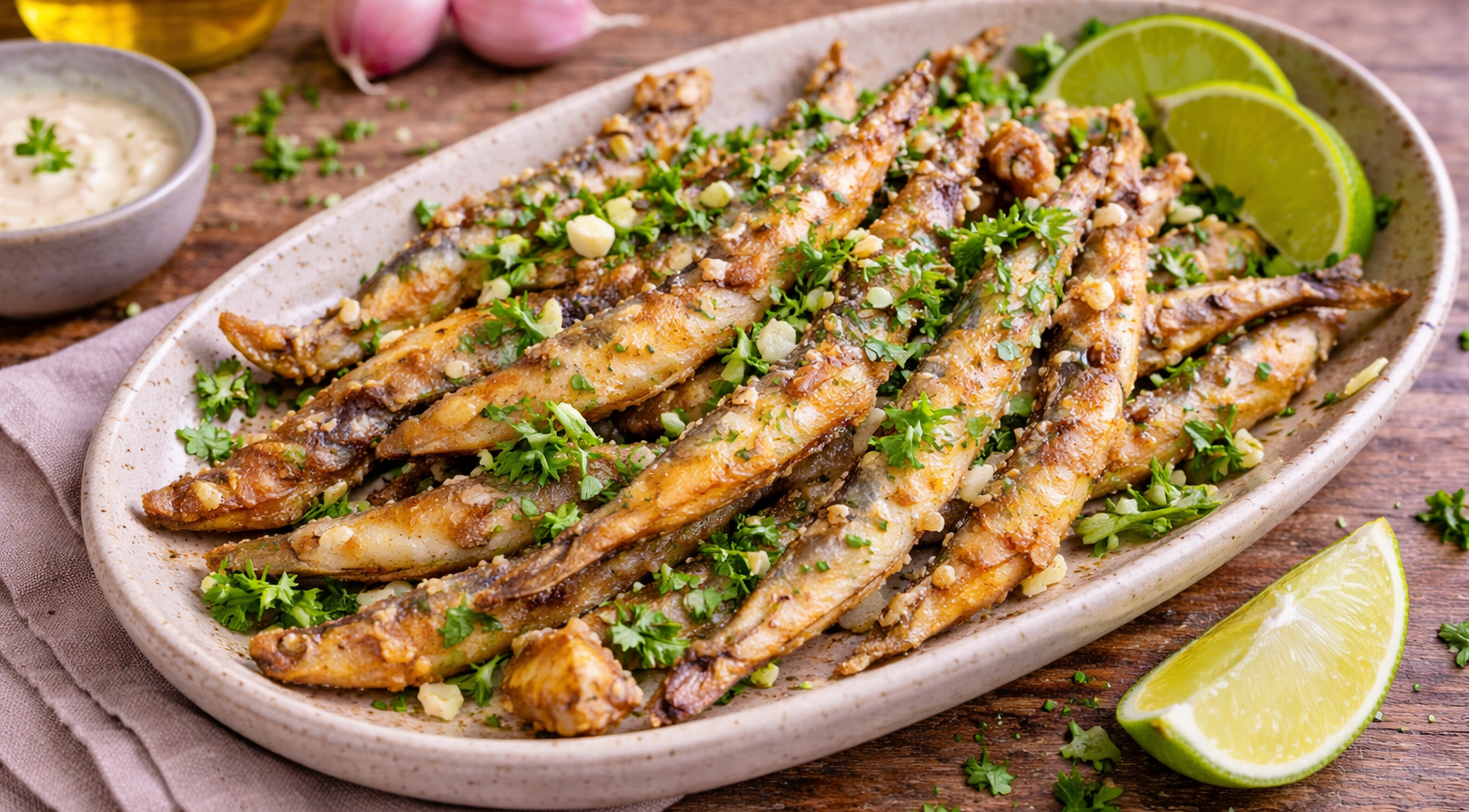 Fritures de petits poissons à l'Extra-crisp