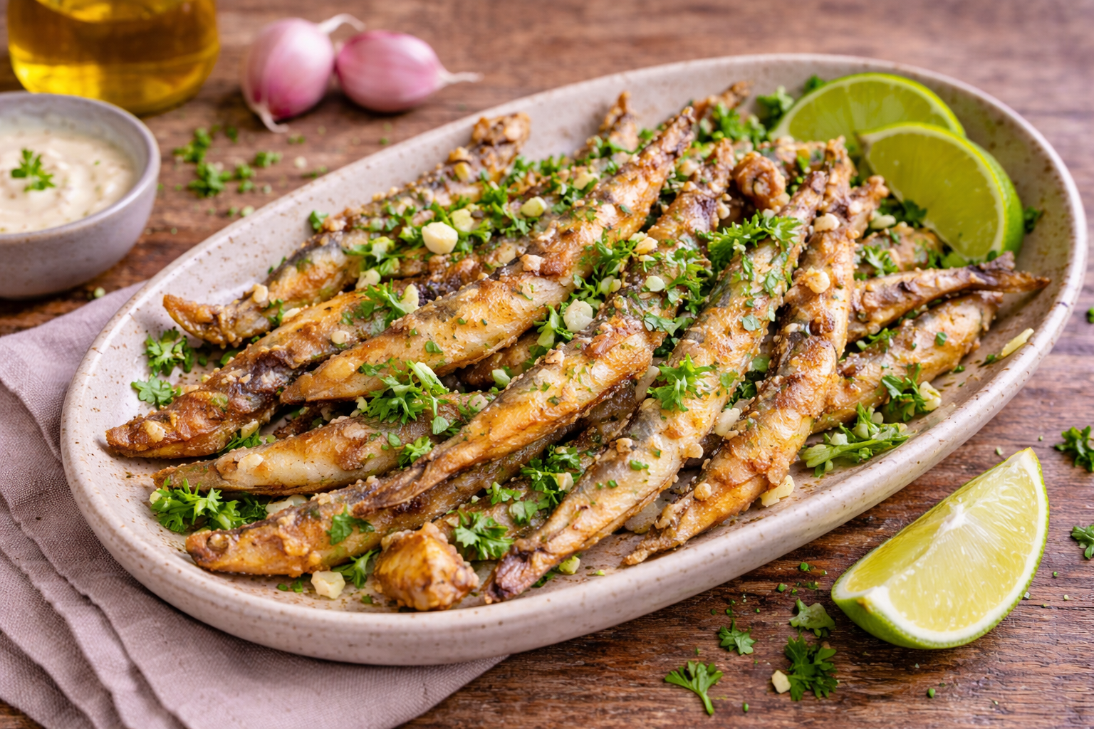 Fritures de petits poissons à l'Extra-crisp