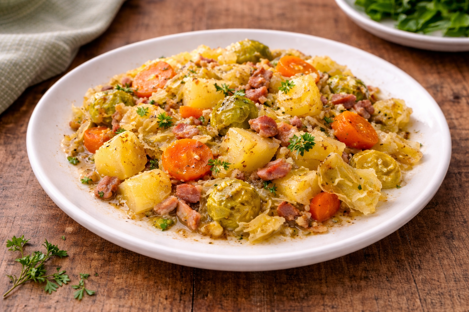 Chou paysan mijoté au vin blanc et lardons au Cookeo