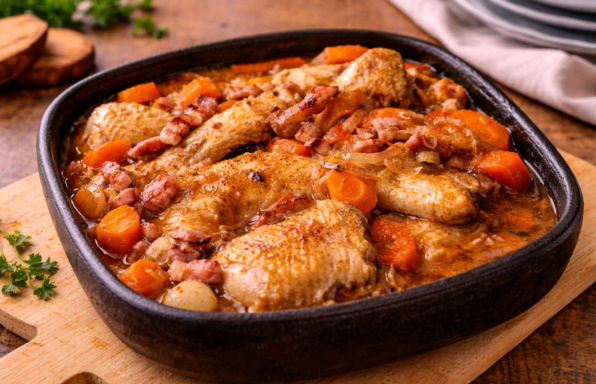 Coq fondant mijoté à la bière brune au Cookeo