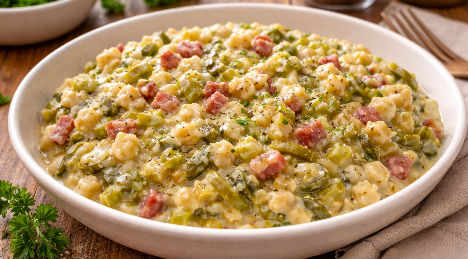 Crozets fondants poireaux–comté au Cookeo