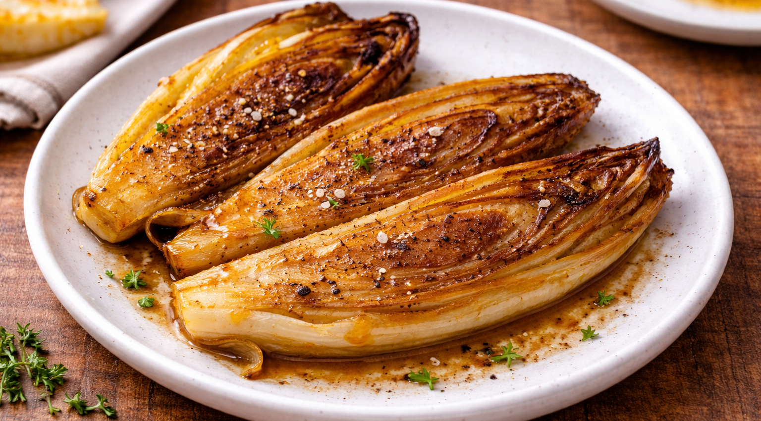 Endives braisées au beurre et miel