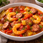 Gumbo créole express aux crevettes et saucisses à l'autocuiseur cookéo