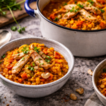 Lentilles corail épicées à la dinde dorée et achards au robot multi-cuiseur cookéo