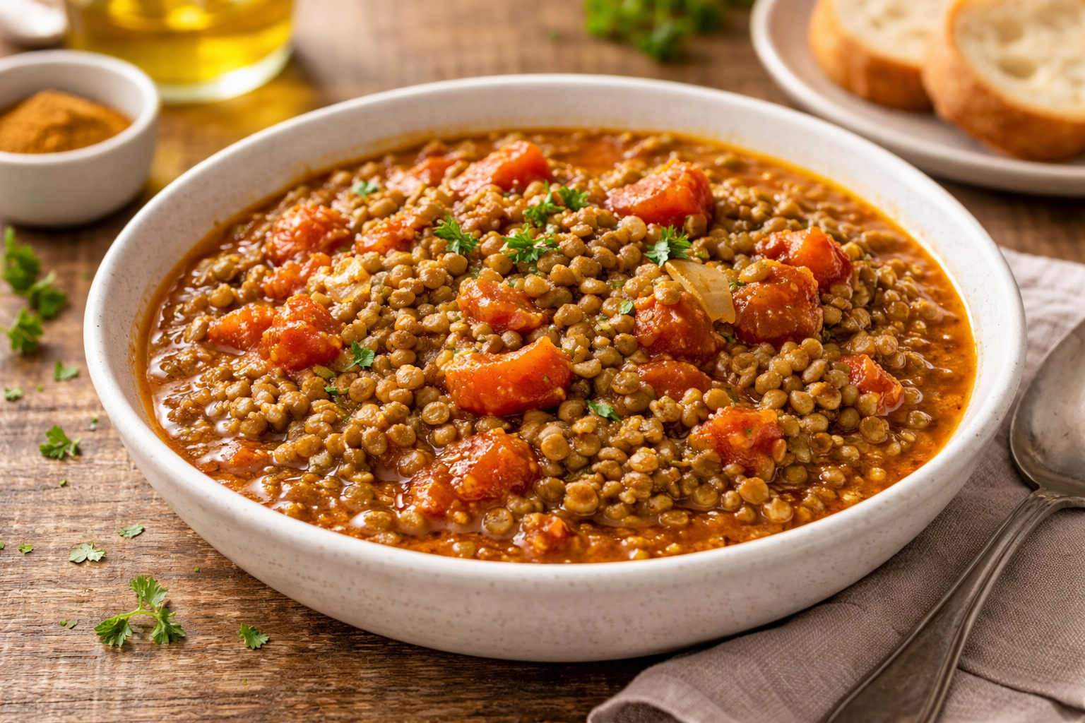 Lentilles tomates au curry façon Cookeo
