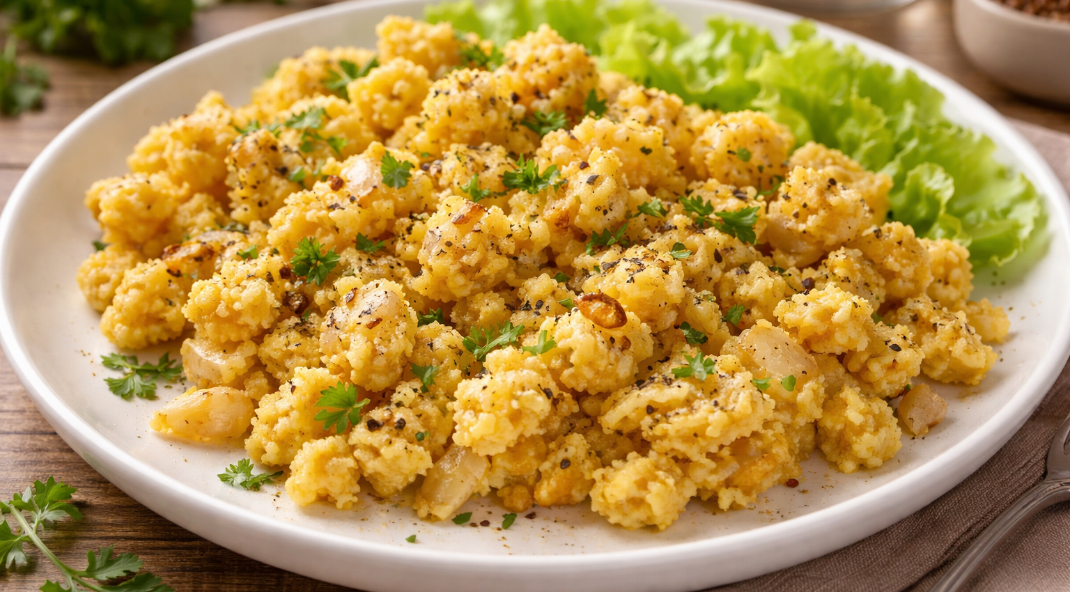 Oeuf brouillé aux oignons fondants au cookeo