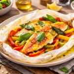 Papillotes de rouget au curry et poivrons vapeur à l'autocuiseur Moulinex
