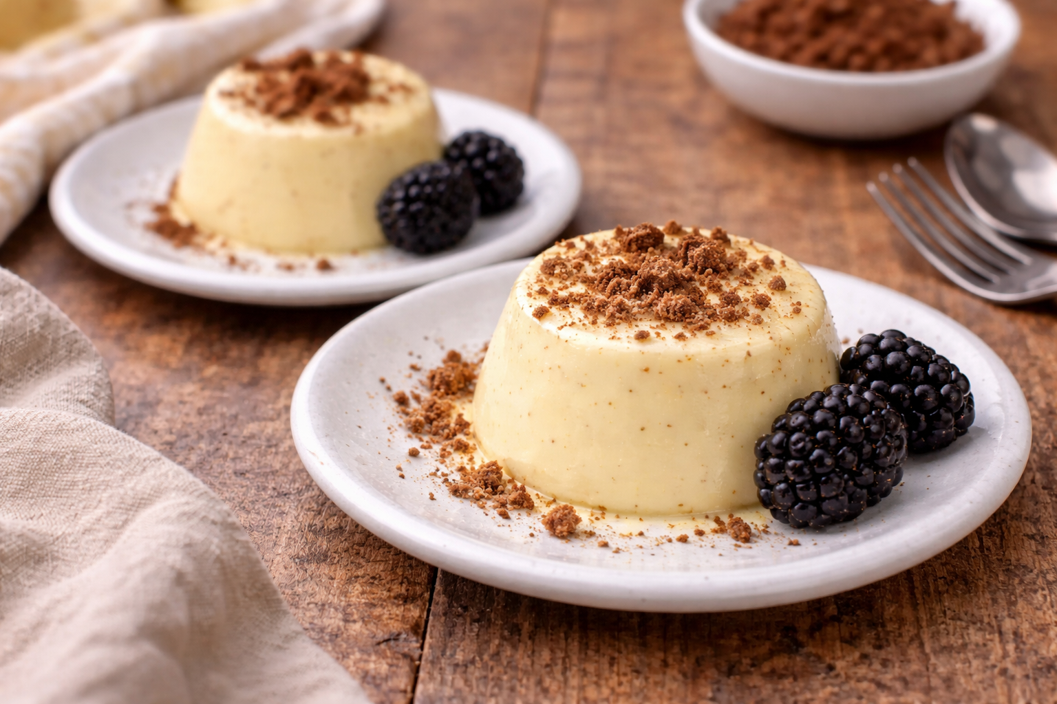 Petits flans au chocolat blanc au Cookeo