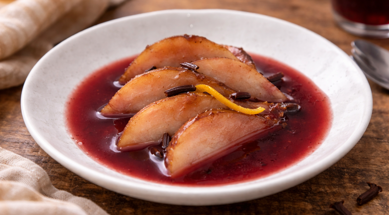 Poires au vin rouge express au Cookeo