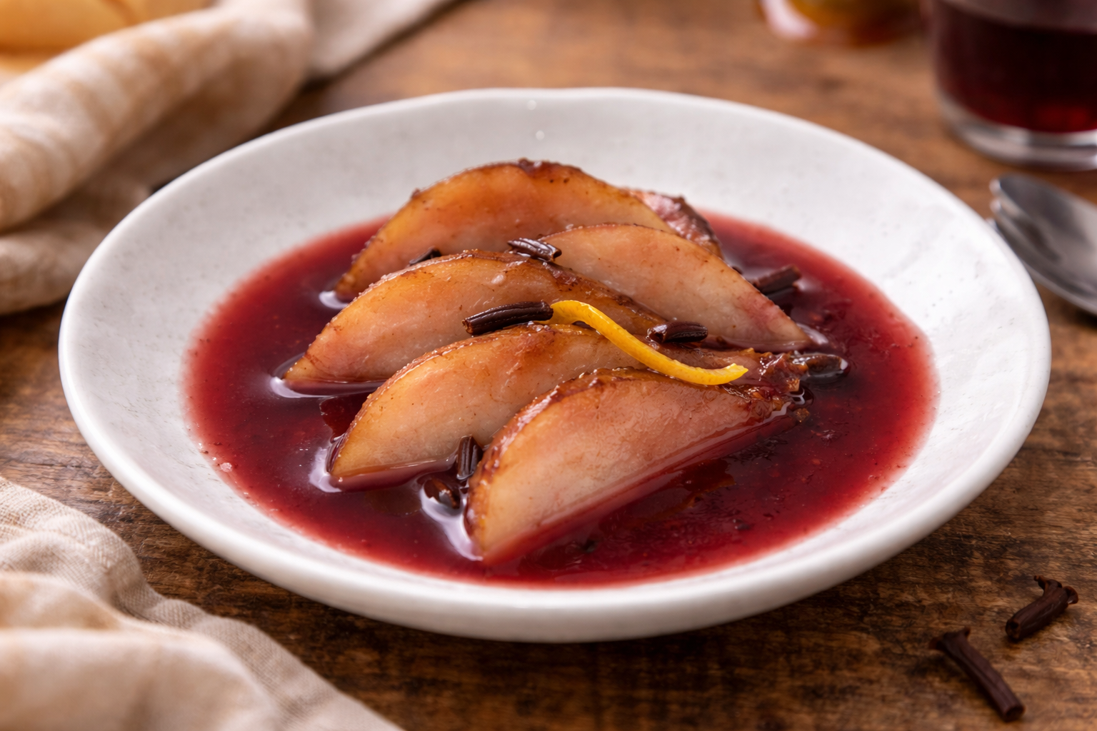 Poires au vin rouge express au Cookeo