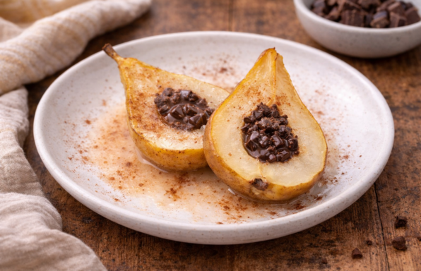 Poires vapeur au chocolat fondant au Cookeo