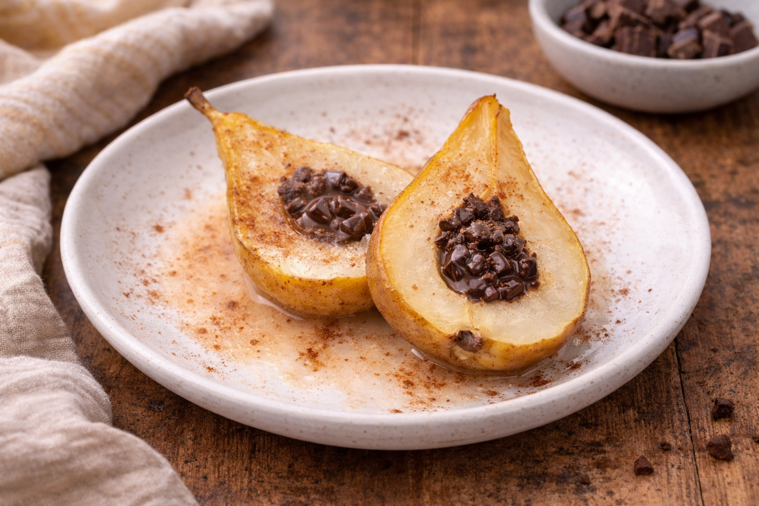 Poires vapeur au chocolat fondant au Cookeo