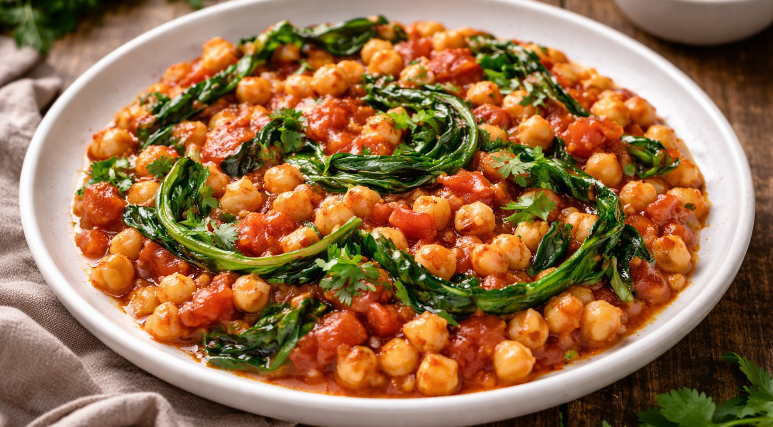 Pois chiches fondants à la tomate & épinards au Cookeo