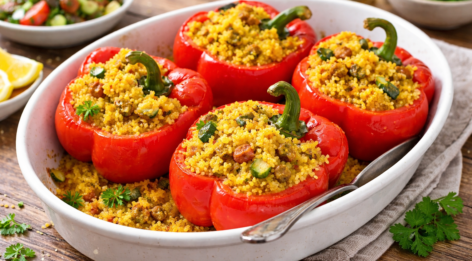 Poivrons farcis façon couscous express au Cookeo