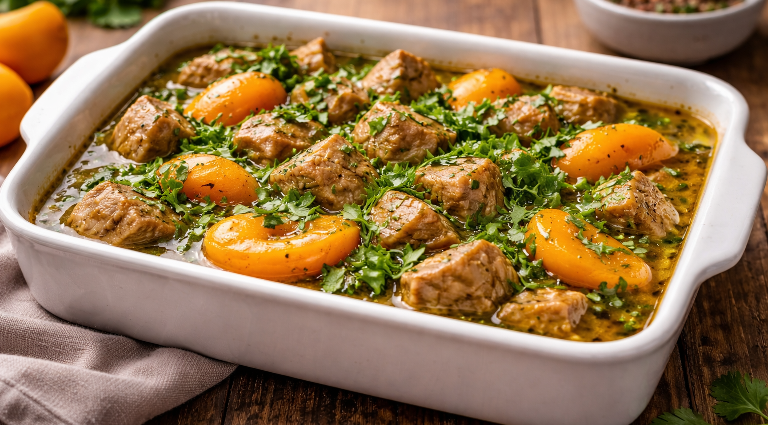 Porc fondant aux abricots, soja & citron vert au Cookeo