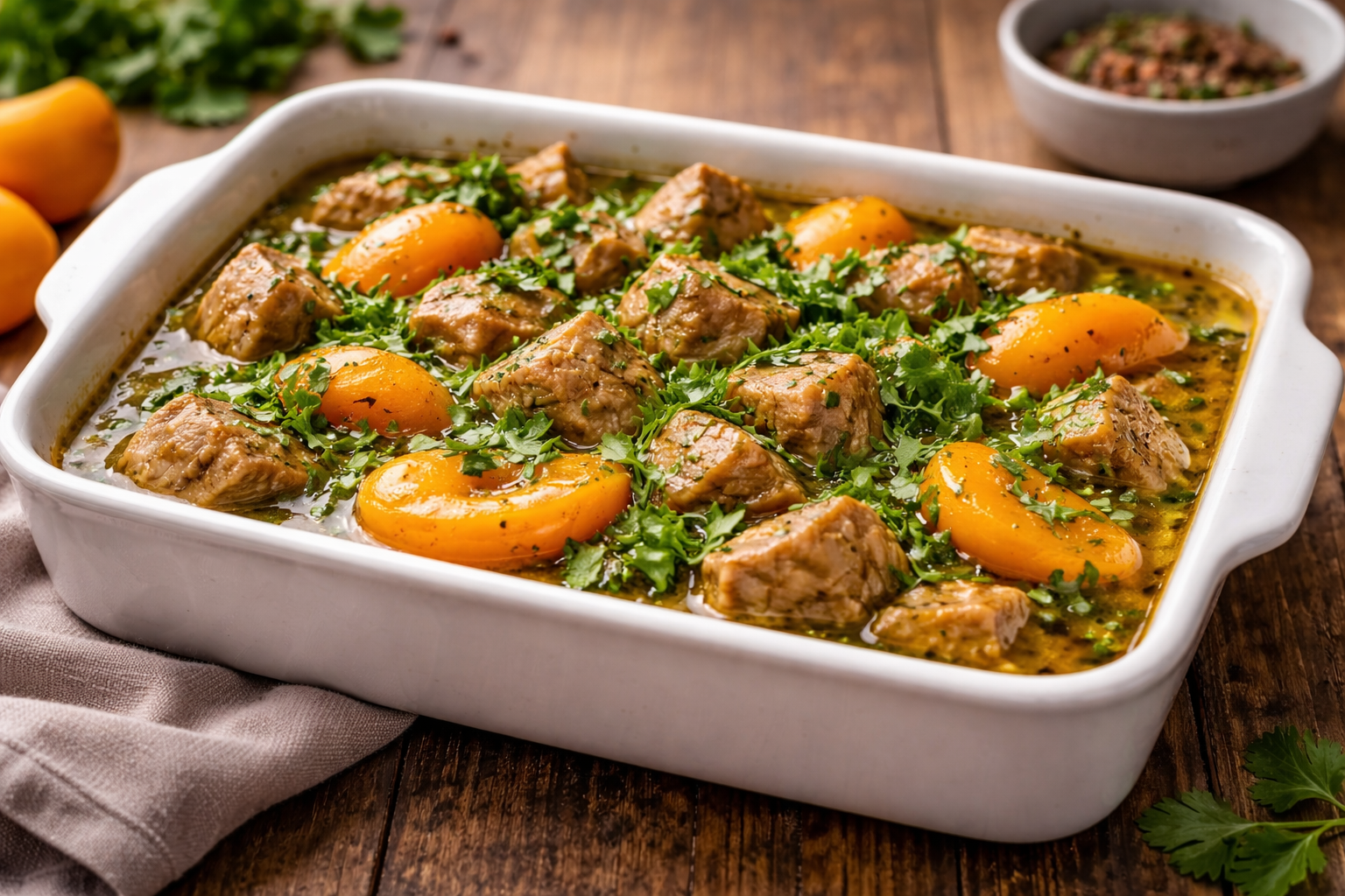 Porc fondant aux abricots, soja & citron vert au Cookeo