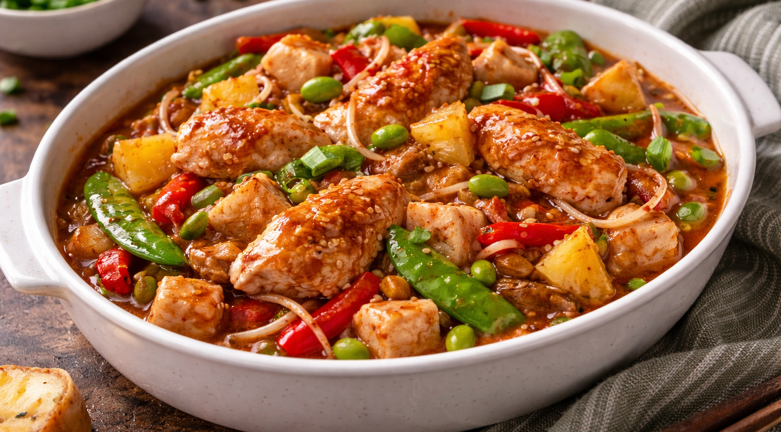 Poulet exotique sucré-salé au Cookeo