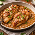 Poulet fondant à la sauce miso et cacahuète au cookéo