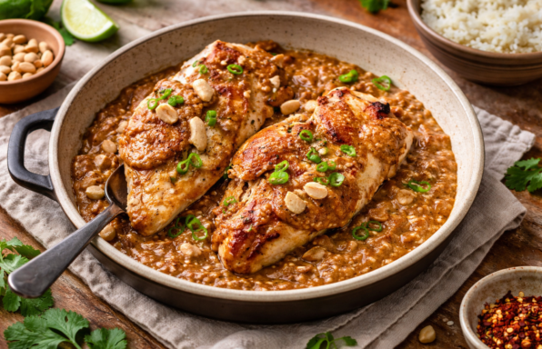 Poulet fondant à la sauce miso et cacahuète au Cookeo