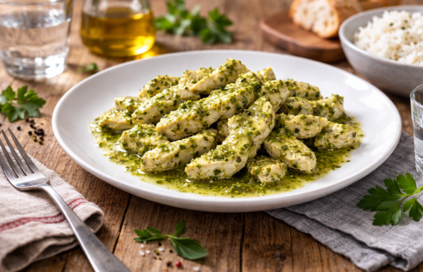 Poulet minute à la salsa verde