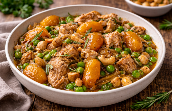 Poulet parfumé aux abricots et noix de cajou au Cookeo