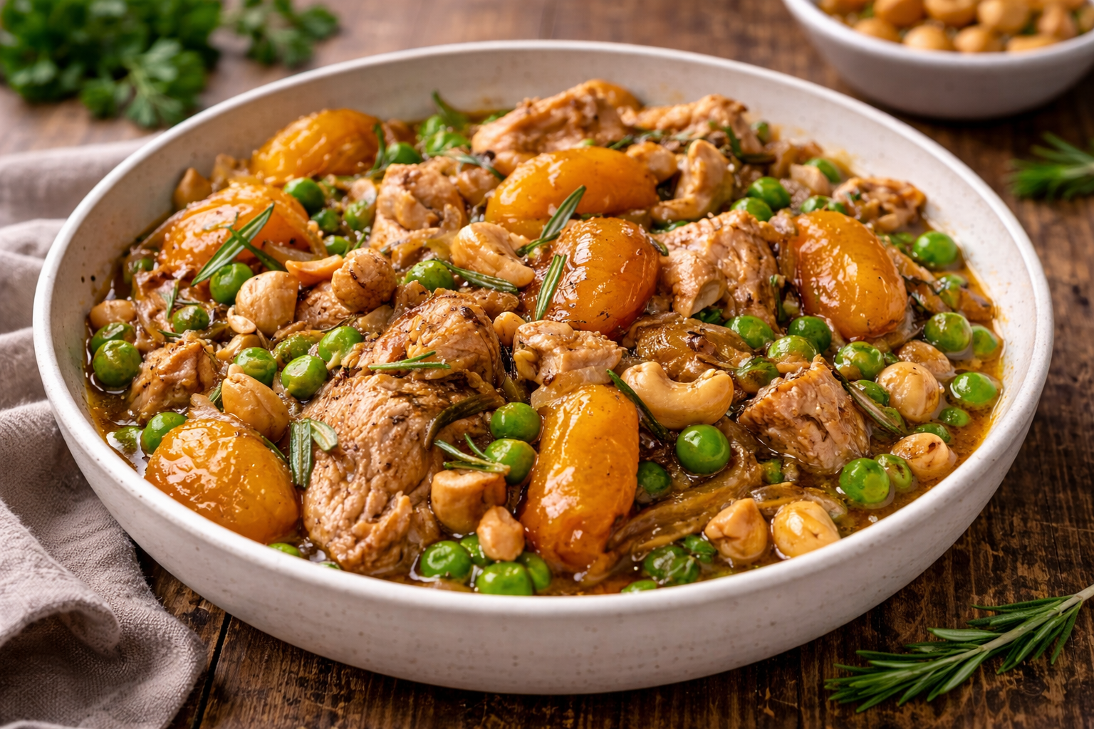 Poulet parfumé aux abricots et noix de cajou au Cookeo
