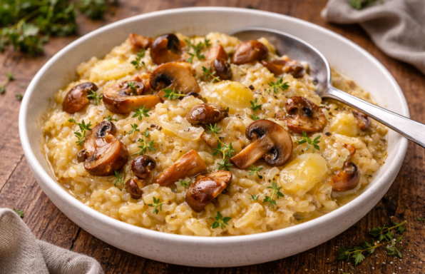 Risotto crémeux aux champignons et tomme au Cookeo