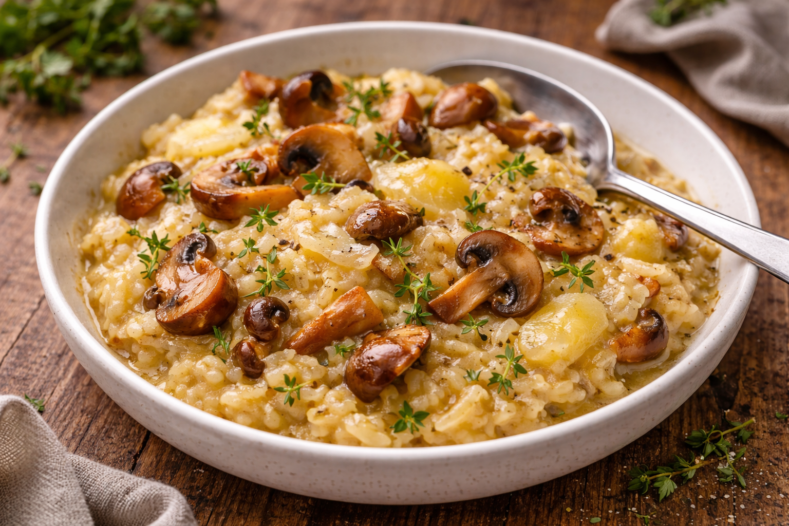 Risotto crémeux aux champignons et tomme au Cookeo
