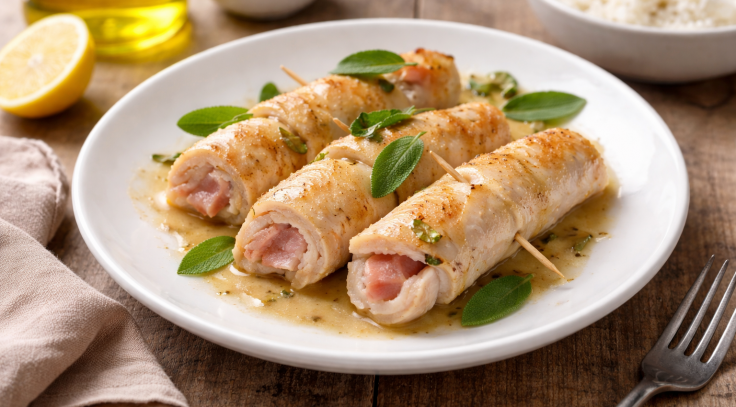 Roulés de dinde au jambon et sauge au Cookeo