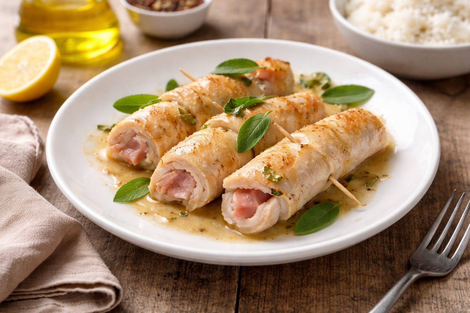 Roulés de dinde au jambon et sauge au Cookeo