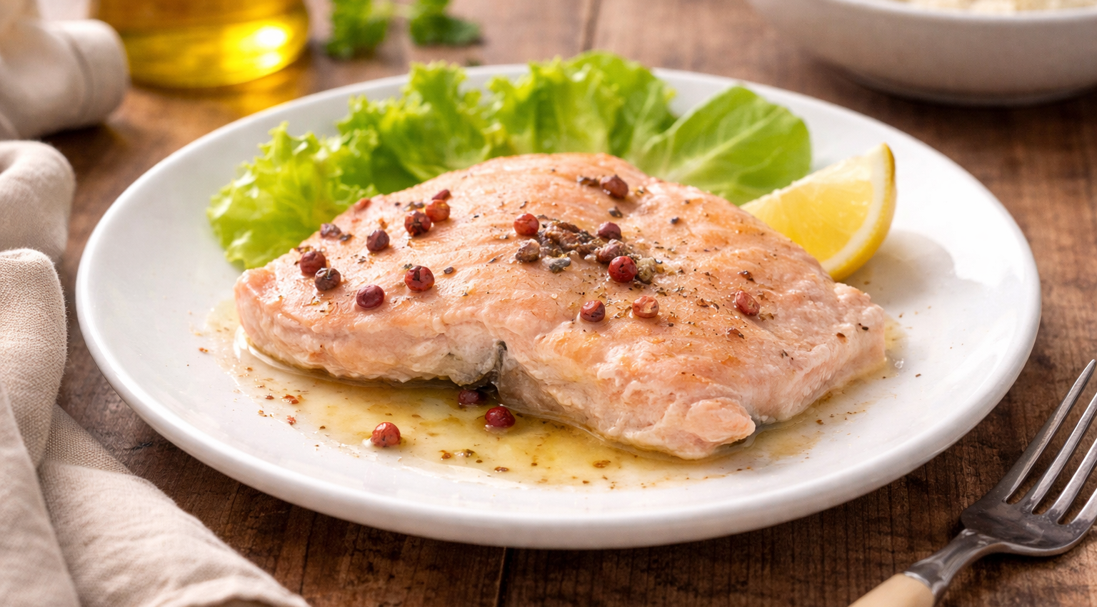 Saumon fondant au poivre rose au Cookeo